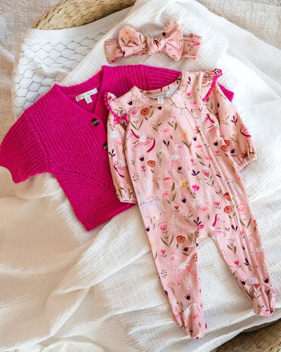 Fox & Finch Wild Horses Long Sleeve Zip Onesie