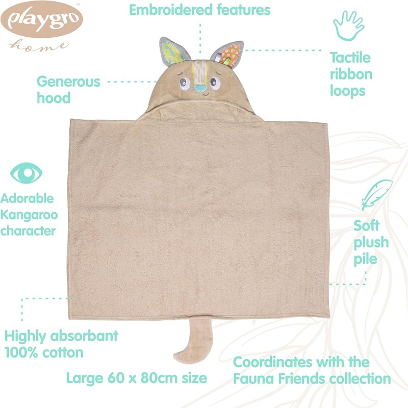 Playgro Fauna Friends Hooded Towel Kangaroo