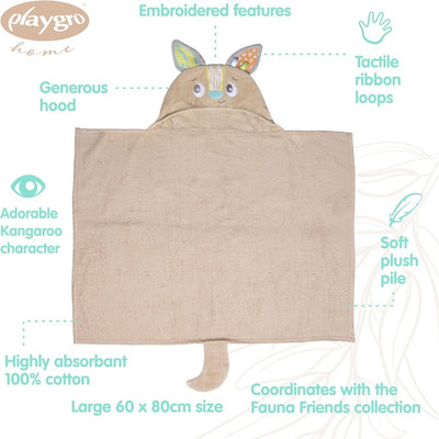 Playgro Fauna Friends Hooded Towel Kangaroo