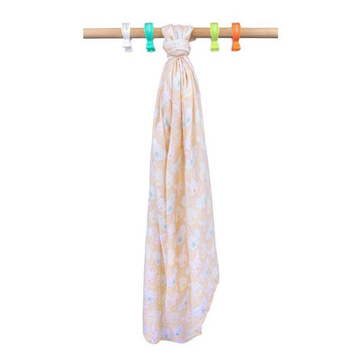 Playgro Fauna Friends Muslin Swaddle and Pram Clips