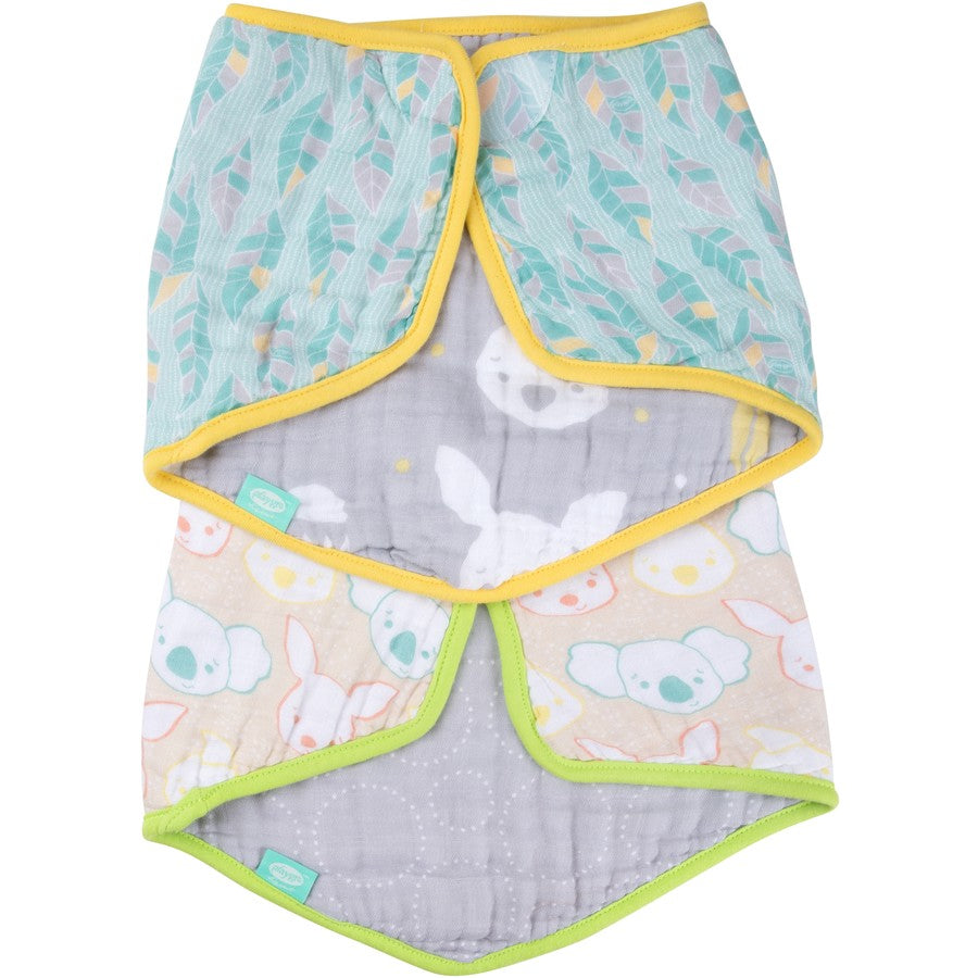 Playgro Fauna Friends Reversible 2 in 1 Bib to Burp Cloth 2 Pack