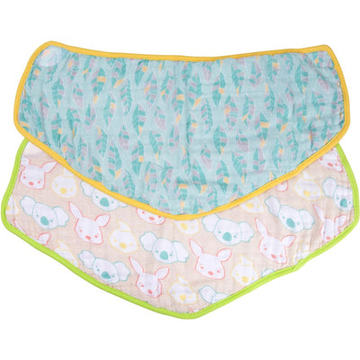 Playgro Fauna Friends Reversible 2 in 1 Bib to Burp Cloth 2 Pack
