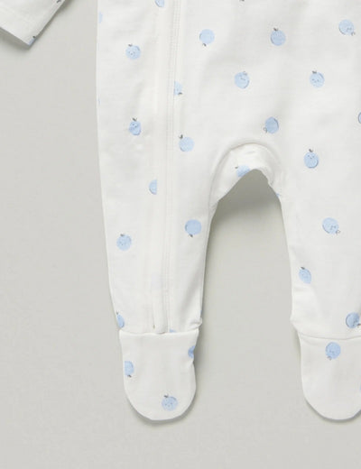 Little Green & Co Core Jersey Zip Onesie - Berry AOP