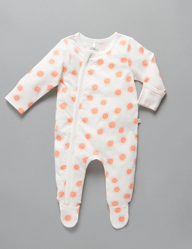 Little Green & Co Jersey Zip Onesie - Sunshine