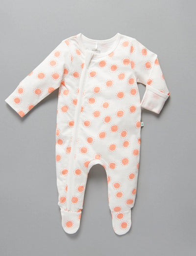 Little Green & Co Jersey Zip Onesie - Sunshine