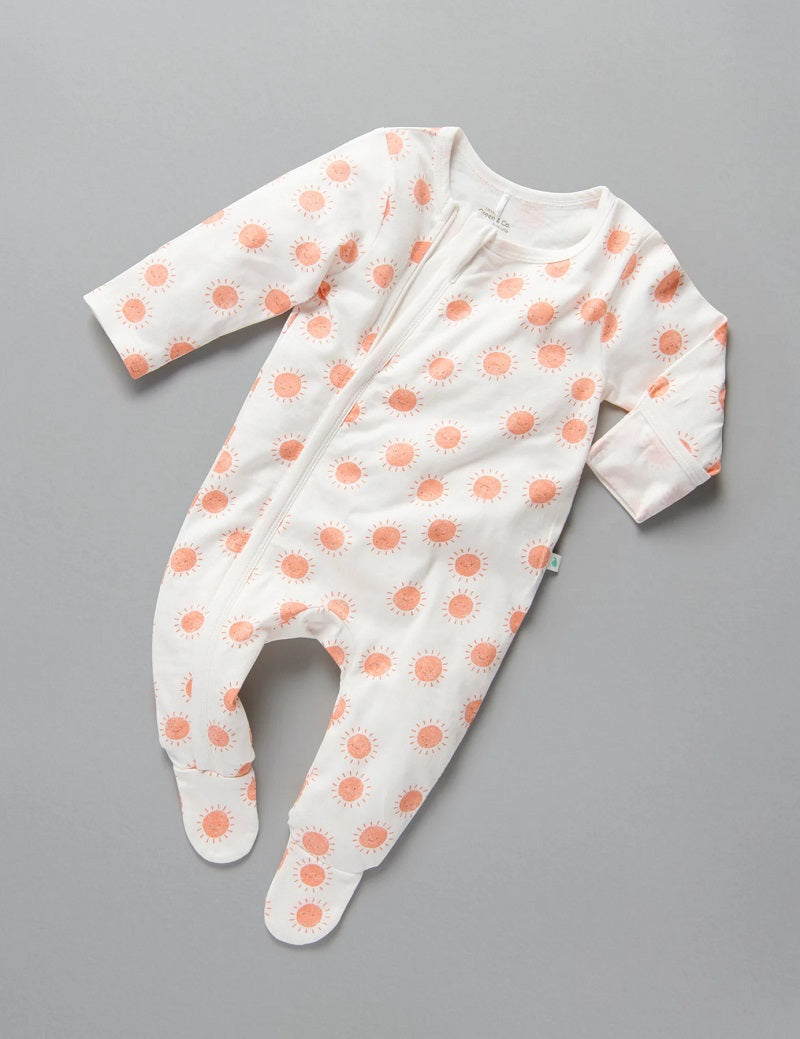 Little Green & Co Jersey Zip Onesie - Sunshine