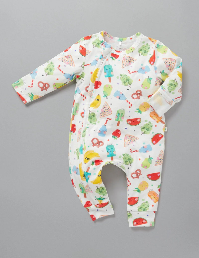 Little Green & Co Jersey Footless Onesie - Summer Yums