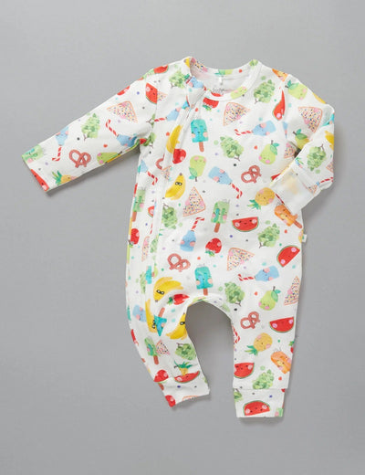 Little Green & Co Jersey Footless Onesie - Summer Yums