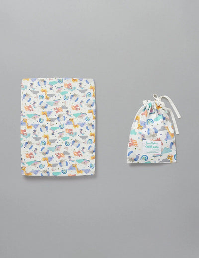 Little Green & Co Jersey Bassinet Sheet - Animal Pals
