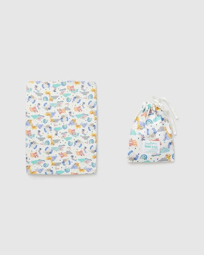 Little Green & Co Jersey Bassinet Sheet - Animal Pals
