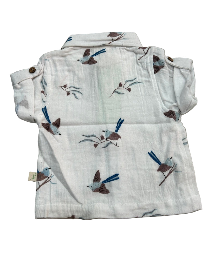 Tiny Twig Gandhi Shirt - Blue Wren