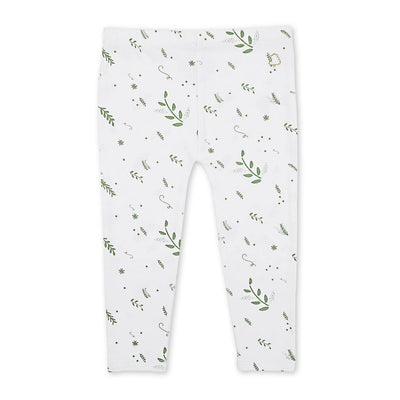 Texas Oak Green Leaf Leggings - Green Leaves Print