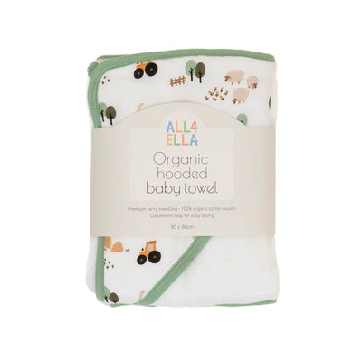 All 4 Ella Baby Hooded Towel - Country Farm