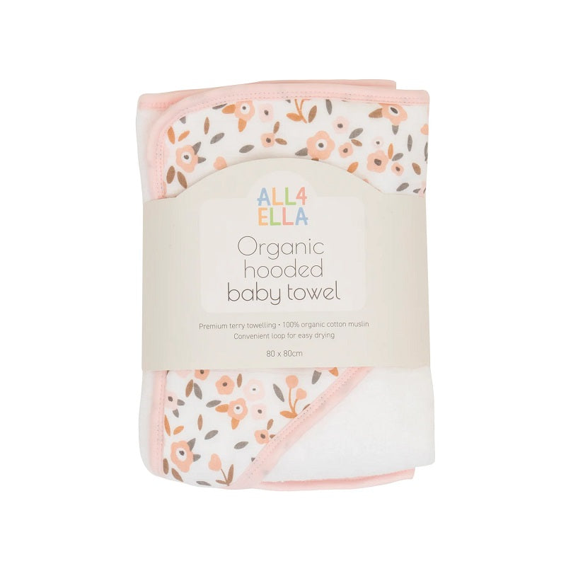 All 4 Ella Baby Hooded Towel - Floral Bouquet