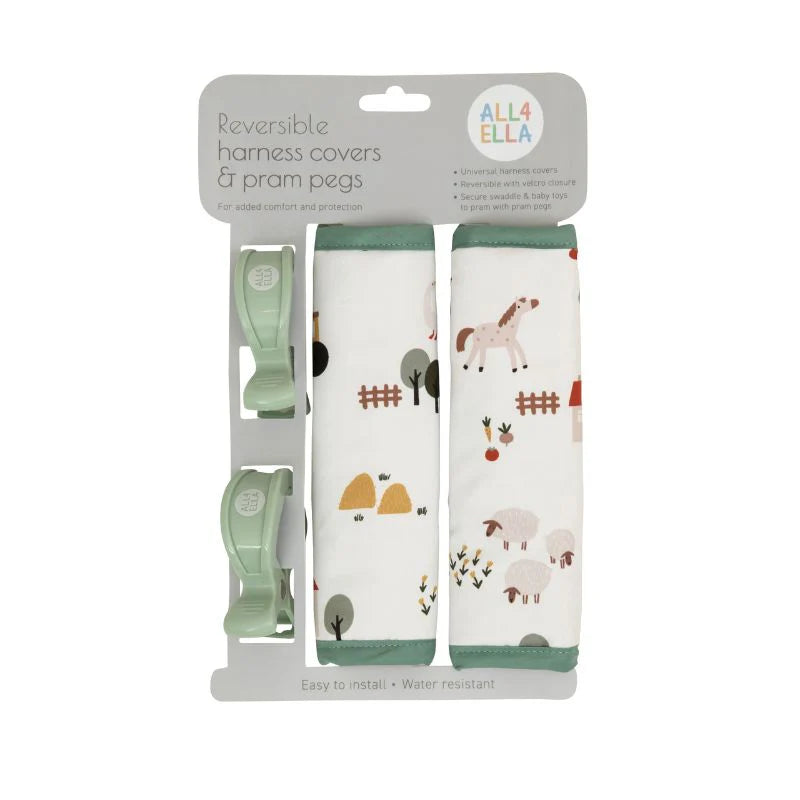 All 4 Ella Universal Harness Covers & Pram Pegs - Country Farm