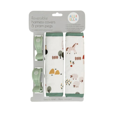 All 4 Ella Universal Harness Covers & Pram Pegs - Country Farm