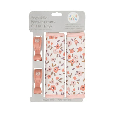 All 4 Ella Universal Harness Covers & Pram Pegs - Floral Bouquet