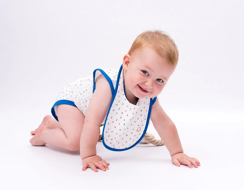 Texas Oak Harry Bodysuit - Tiny Letter Print Blue