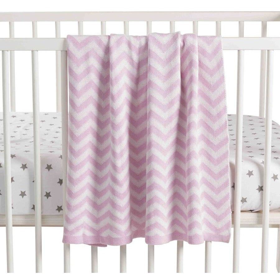 Playgro Home Cotton Blanket - Pink And White