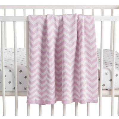 Playgro Home Cotton Blanket - Pink And White