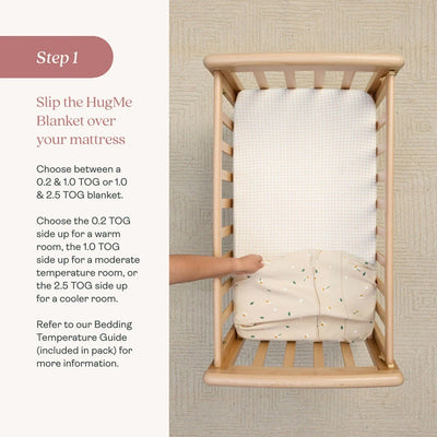 ergoPouch Australia HugMe Blanket 1.0 & 2.5 TOG Bedside Sleeper - Caramel Grid