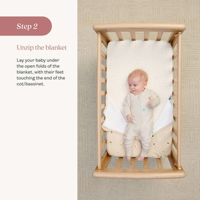 ergoPouch Australia HugMe Blanket 1.0 & 2.5 TOG Bedside Sleeper - Caramel Grid