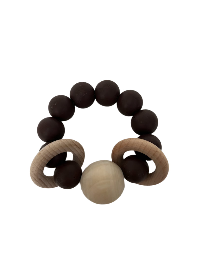 My Little Giggles Silicone Ring Teether - Chocolate