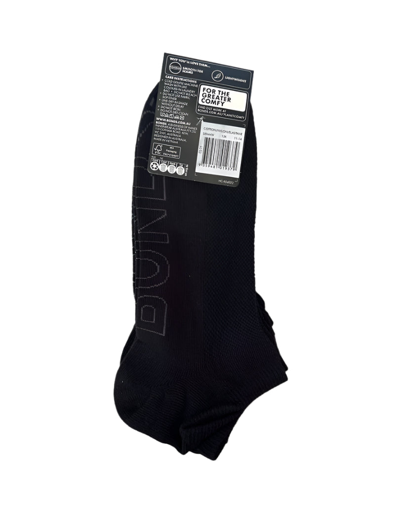 Bonds Mens Lightweight Low Cut 4 Pack - Black Pack