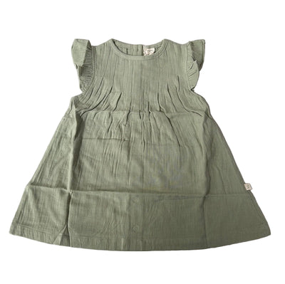 Tiny Twig Pintuck Dress - Sage Crinkle