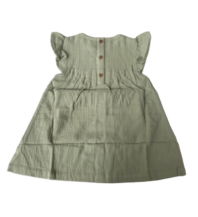 Tiny Twig Pintuck Dress - Sage Crinkle