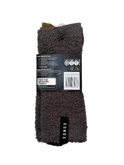 Bonds Mens Super Soft Crew Socks 2 Pack - Grey & Olive Stripe/Grey