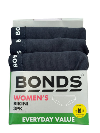 Bonds Womens Everyday Bikini 3 Pack - Midnight