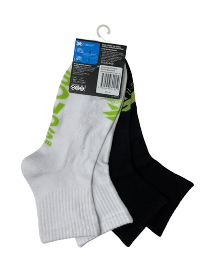 Bonds Mens Mens X-Temp Quarter Crew Socks 2 Pack - Black/White