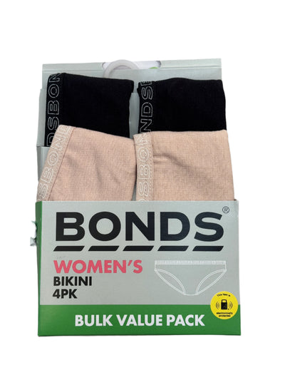 Bonds Womens Everyday Bikini 4 Pack - Black/Nude