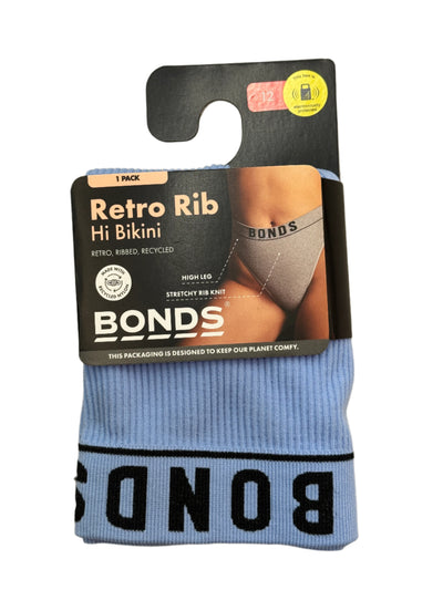 Bonds Womens Retro Rib Hi Bikini - Power Blue