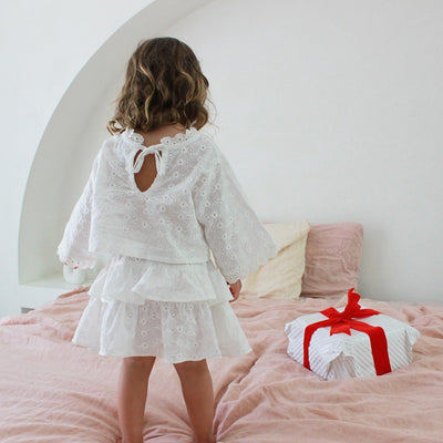 Dukes The Brand White Broderie Ruffle Skirt