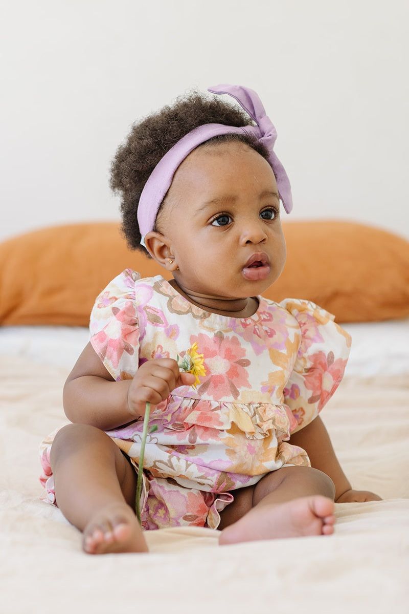 Dukes The Brand Posie Playsuit - Pink and Gold Flower Print