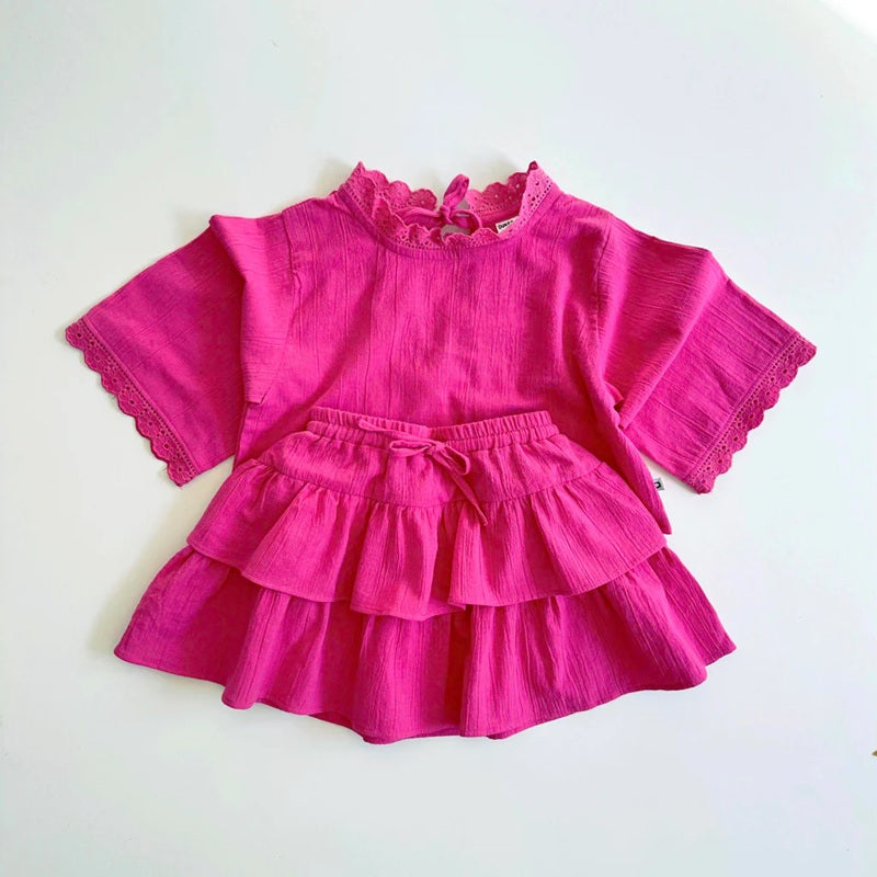 Dukes The Brand Indie 3/4 Top - Bright Magenta Pink