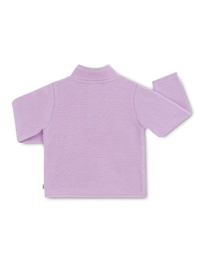 Bonds Kids Teddy Fleece Half Zip Pullover - Cotton Purple Pansy