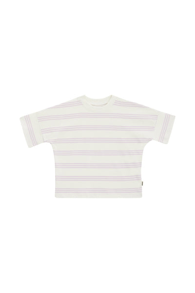 Bonds Kids Drop Shoulder Tee - Triple Threat Lilac Stripe