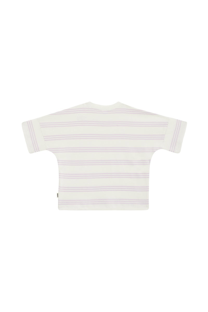 Bonds Kids Drop Shoulder Tee - Triple Threat Lilac Stripe