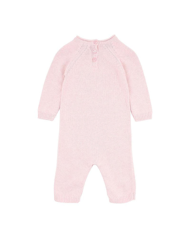 Bebe By Minihaha Molly Bird Knitted Romper - Soft Pink Marl