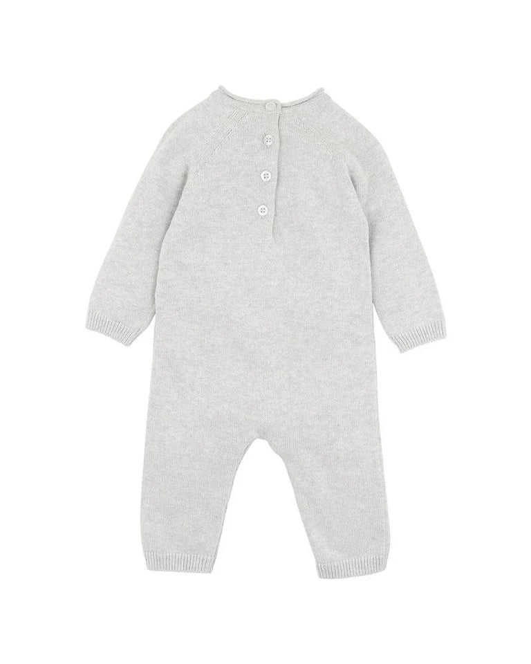 Bebe By Minihaha Toby Squirrel Knitted Romper - Pebble Marl
