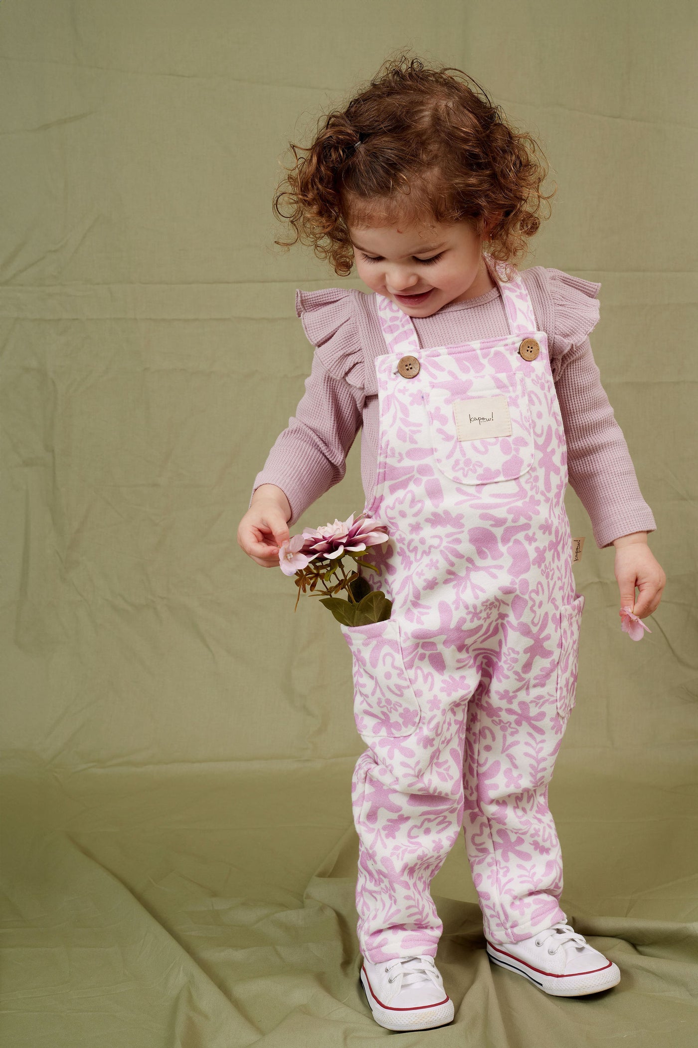 Kapow Kids Lavender Fleece Overalls