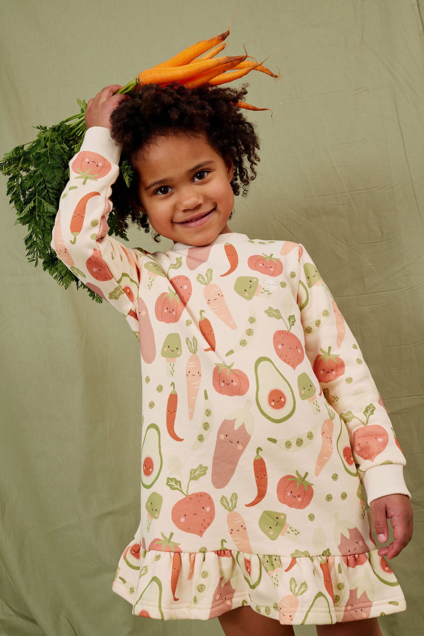 Kapow Kids Veggie Crew Drop Waist Dress