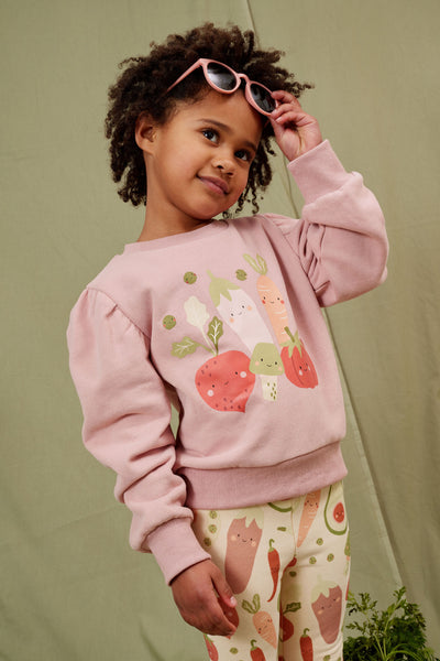 Kapow Kids Veggie Crew Placement Puff Sweater