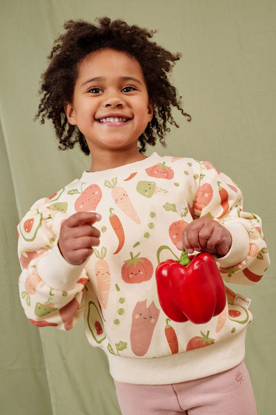 Kapow Kids Veggie Crew Yardage Puff Sweater
