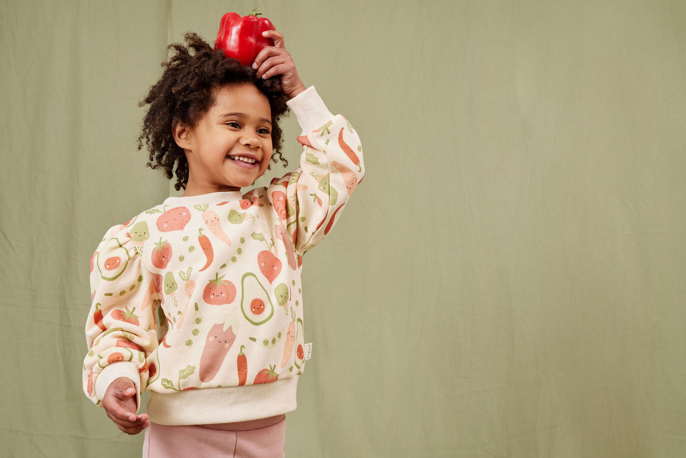 Kapow Kids Veggie Crew Yardage Puff Sweater