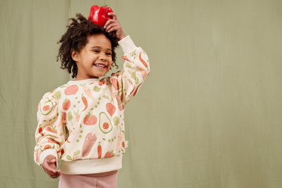 Kapow Kids Veggie Crew Yardage Puff Sweater