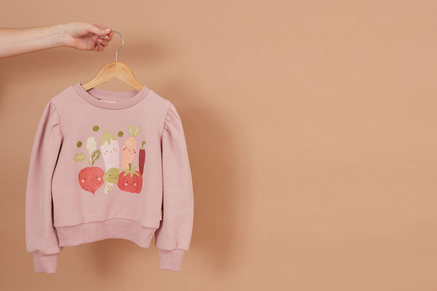 Kapow Kids Veggie Crew Placement Puff Sweater
